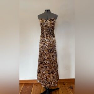 Meow! Strapless Beaded Leopard Print Dress
